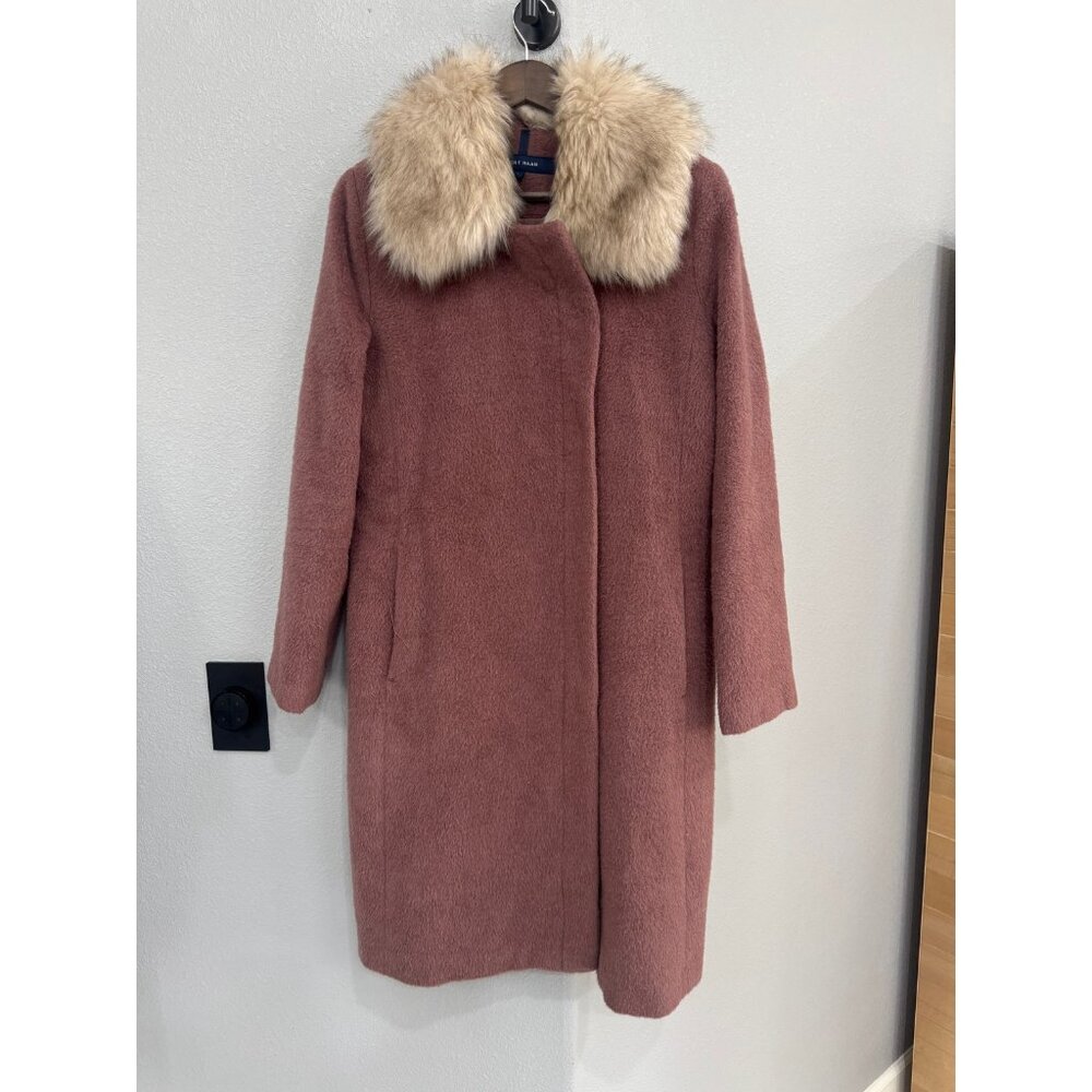 Cole Haan Pink Coat with Fur Collar